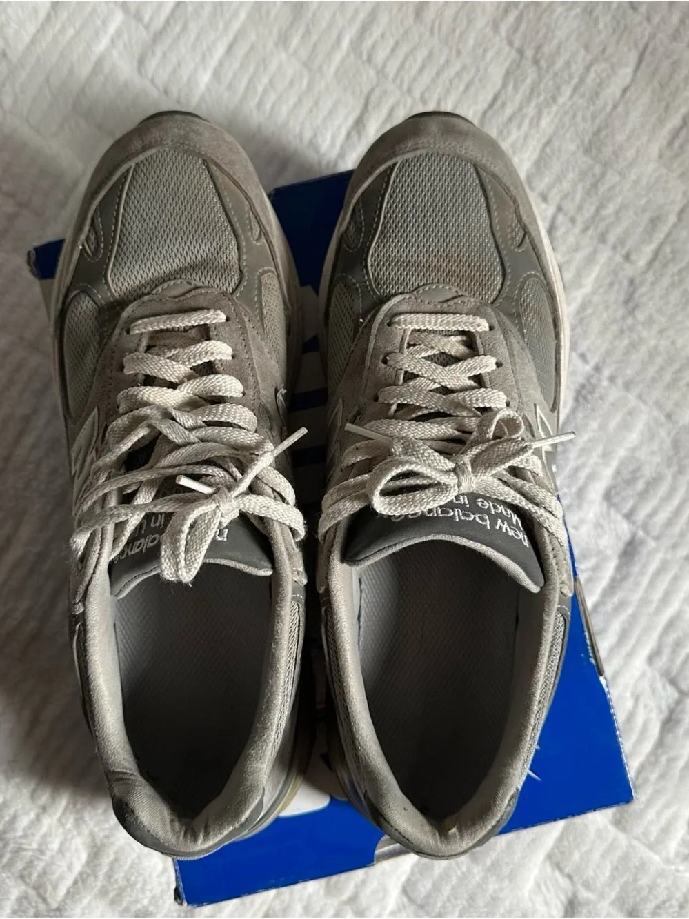New Balance Men's 990v4 Gray Suede & Mesh Sneakers size 13